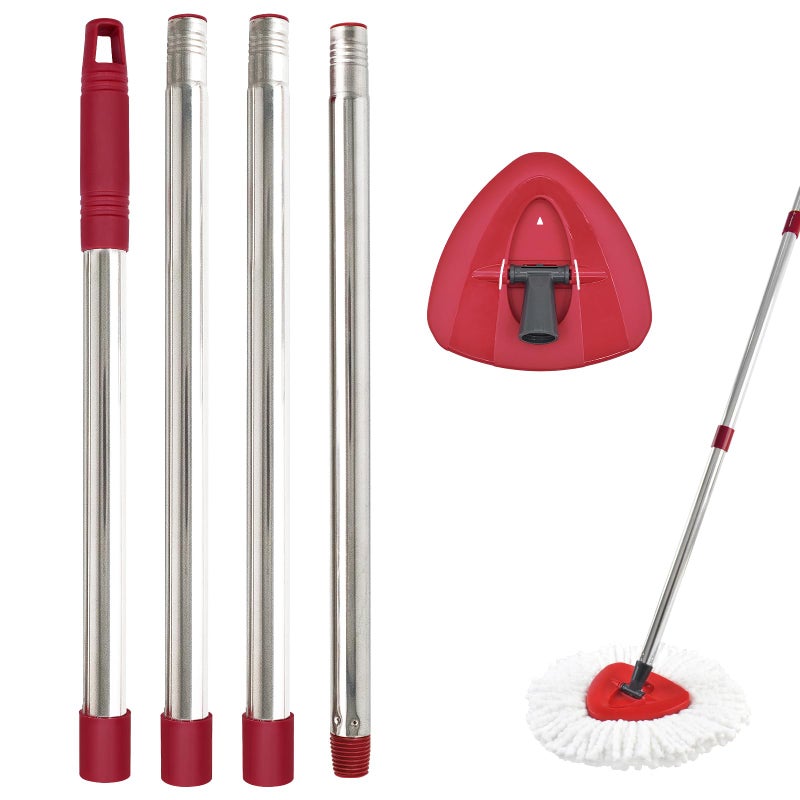 Mop Handle for Ocedar Mop Handle for O Cedar Spin Mop Replacement Handle for O Cedar 4Section Spin Mop Handles and Base for Ocedar 30 to 58 Mop Stick Pole Handle and Base for Ocedar Spin Mop
